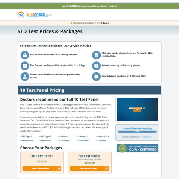 STD Test Prices & Packages at STD Check