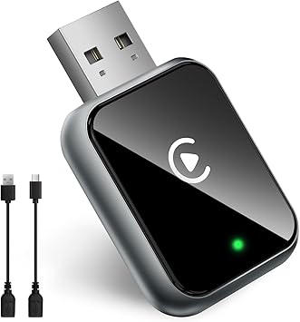 Carplay Wireless Adapter Compatible with Apple - Convert Wired to Wireless Carplay Adapter for iPhone(2025 Upgraded), Fast Auto Connection No Delay Mini Size with Extension Cable USB & USB-C