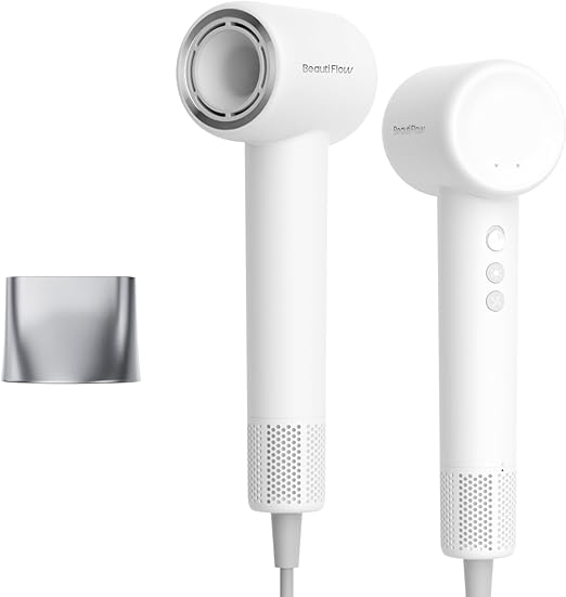 Beauti Flow Hair Dryer, High-Speed Ionic Blow Dryer, 110,000 RPM Low Noise Thermo-Control HairDryer, for Curly Hair for Home Travel Salon, No Heat Damage Care