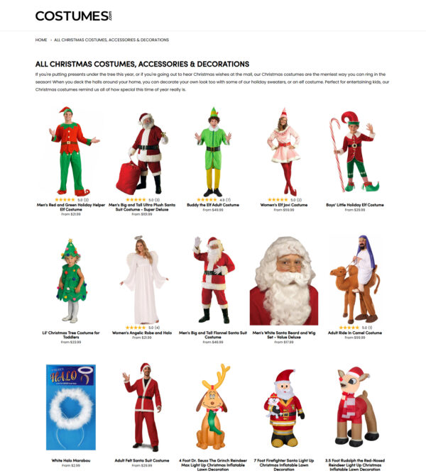 All Christmas Costumes, Accessories & Decorations at COSTUMES
