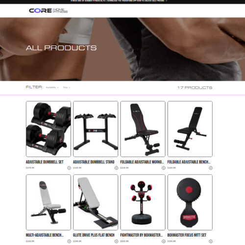 All Products at CORE Home Fitness