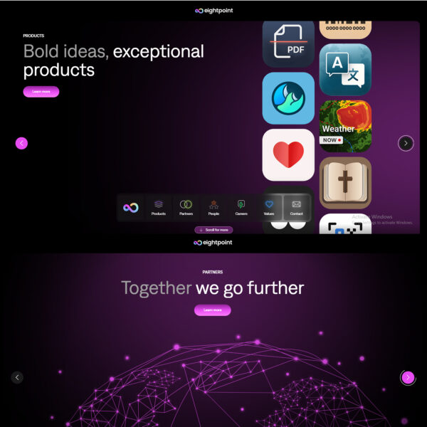 Build what's next with a team fueled by purpose Learn more at eight point