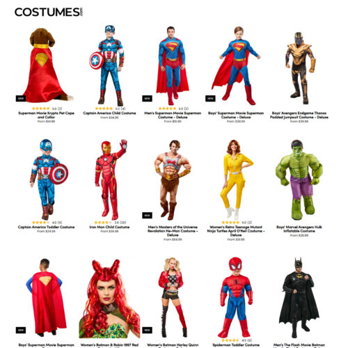 Comics & Superheroes Costumes & Accessories at COSTUMES
