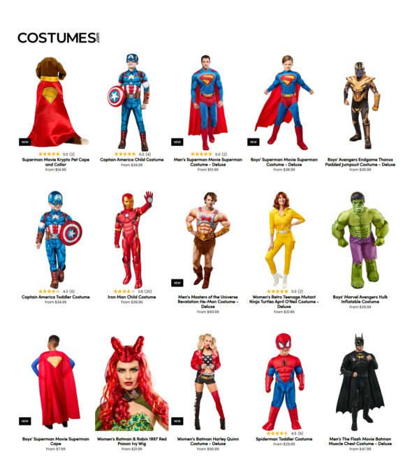 Comics & Superheroes Costumes & Accessories Comics & Superheroes Costumes & Accessories at COSTUMES