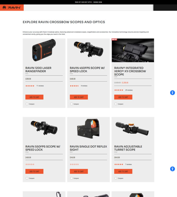 Explore Ravin Crossbow Scopes and Optics at RAVIN