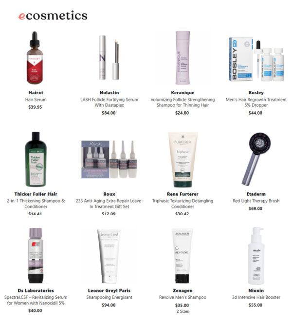 Hair Thinning & Hair Loss' at E Cosmetics