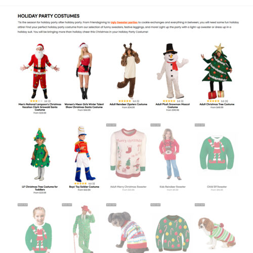 Holiday Party Costumes at COSTUMES