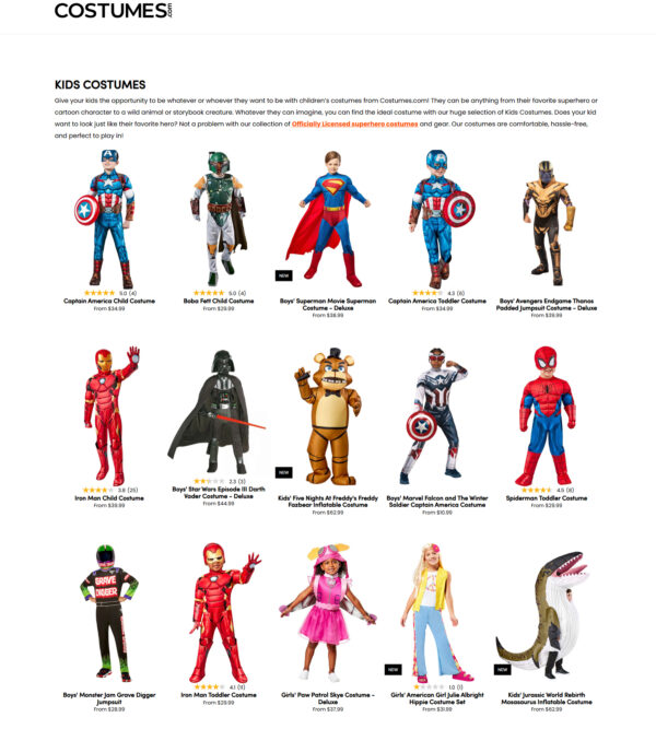 Kids Costumes at COSTUMES