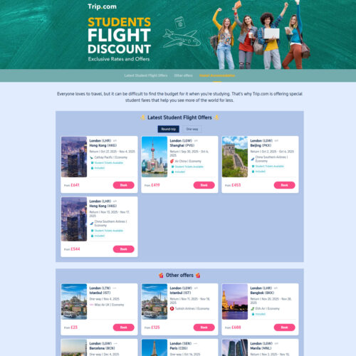 Latest Student Flight Offers Latest Student Flight Offers at Trip