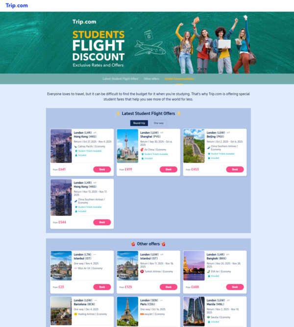 Latest Student Flight Offers Latest Student Flight Offers at Trip