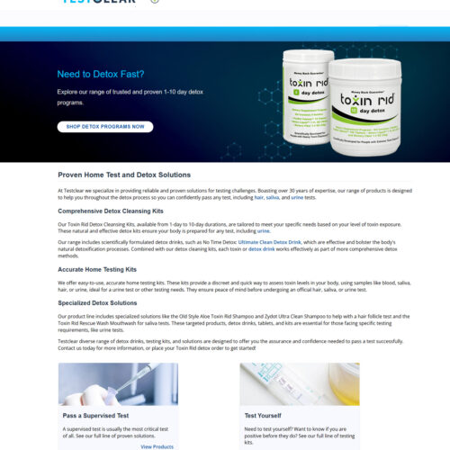 Need to Detox Fast at TEST CLEAR