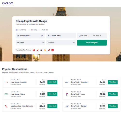 Popular Destinations at OVAGO