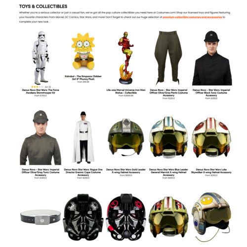Toys & Collectibles at COSTUMES