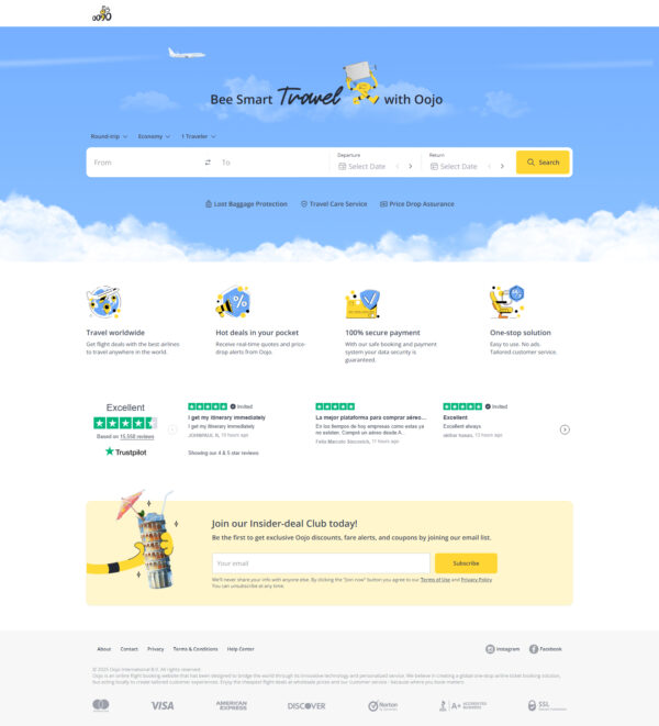 cheap flight tickets with Oojo.com at ORBITZ