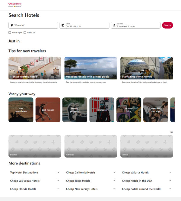 Cheap Tickets hotels