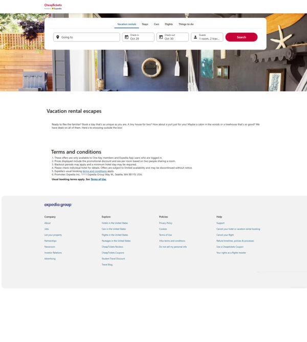 Cheap Tickets_vacation rentals