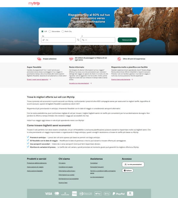 Italian homepage_Mytrip Italian homepage_Mytrip