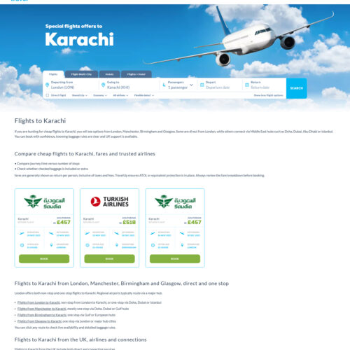 Karachi flight deals_Travel up Karachi flight deals_Travel up