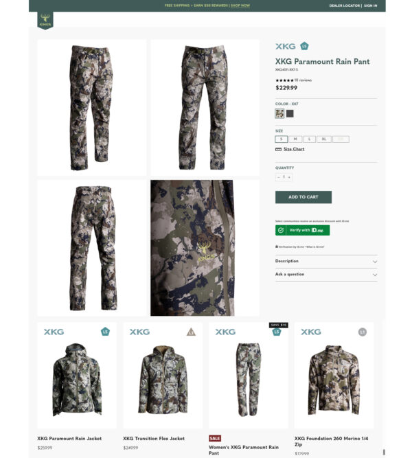 XKG Paramount Rain Pant_Kings Camo