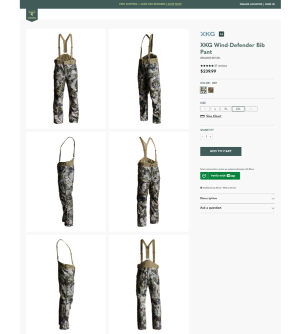 XKG Wind-Defender Bib Pant_Kings Camo XKG Wind-Defender Bib Pant_Kings Camo