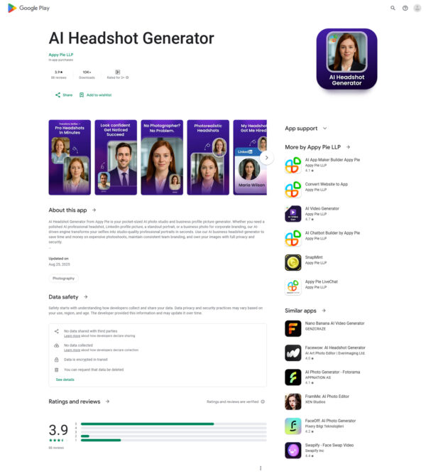 ai headshot generator_Appi Pie