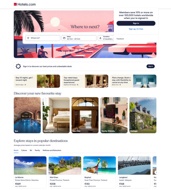 permanent link of Hotels.com