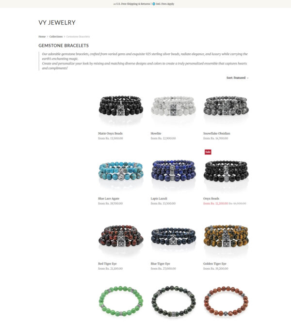 silver gemstone bracelets_Vy Jewelry