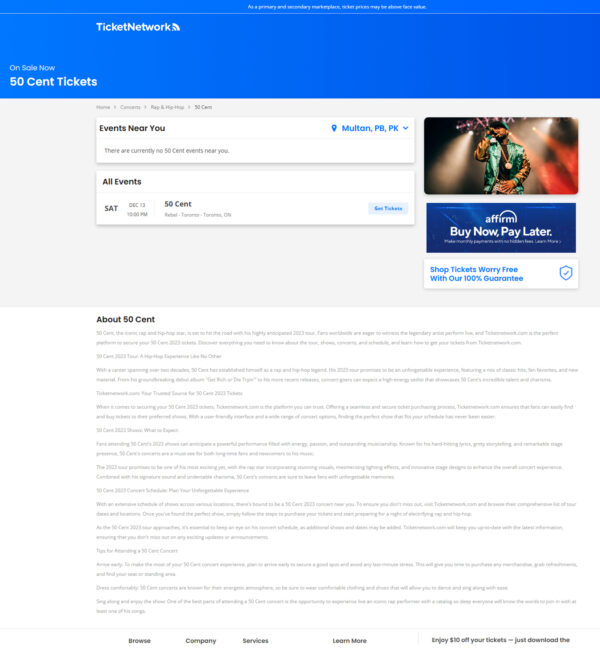 50 Cents tickets _ TicketNetwork