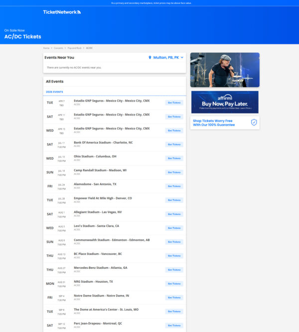 AC -DC Tickets AC/DC Tickets