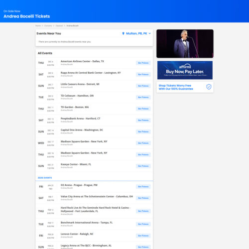 Andrea Bocelli tickets _ TicketNetwork