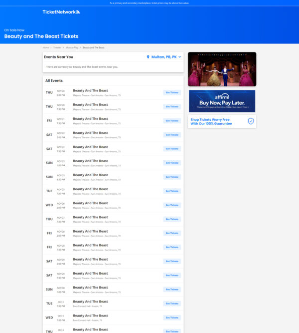 Beauty and the beast tickets _ TicketNetwork