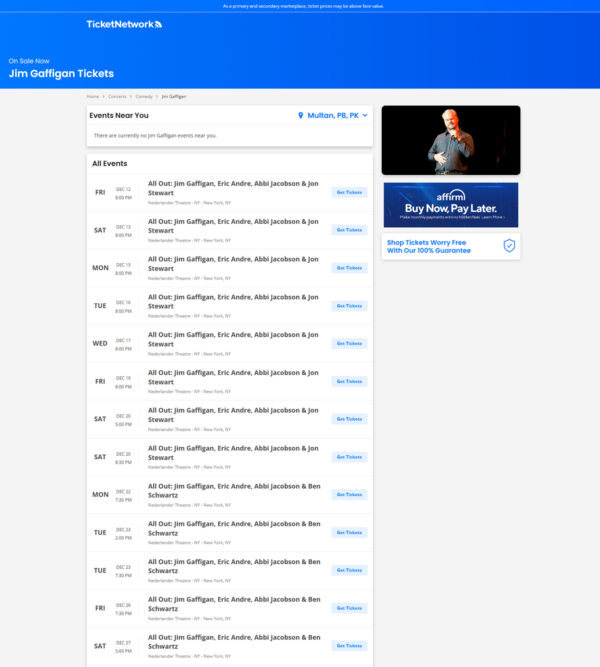 Comedy – Jim Gaffigan _ Ticket Network