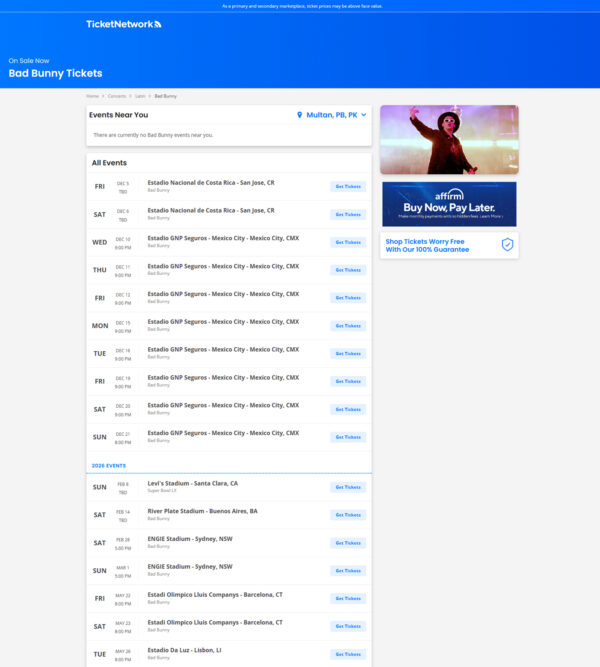 Concerts – Bad Bunny