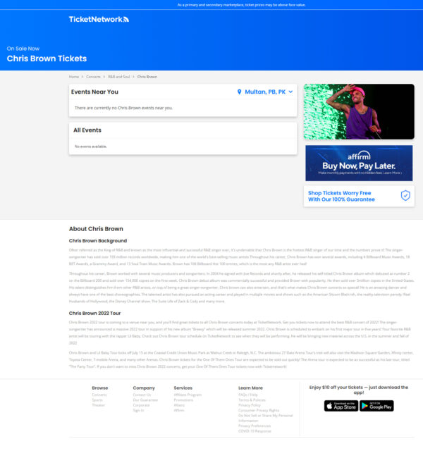 Concerts – Chris Brown tickets _ TicketNetwork