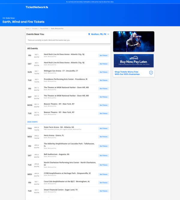 Earth Wind and Fire _ TicketNetwork