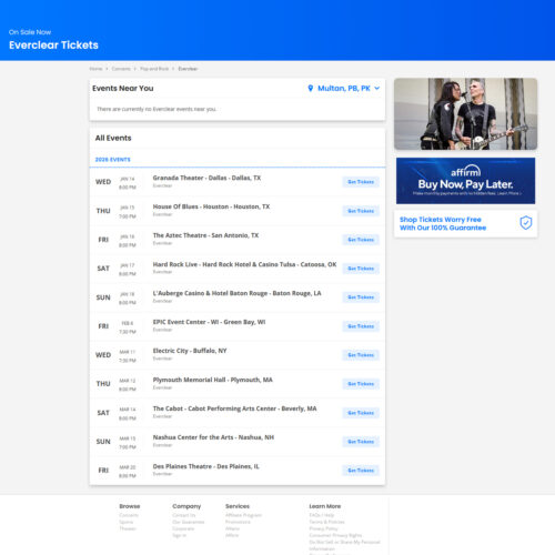EverClear tickets _ TicketNetwork EverClear tickets _ TicketNetwork