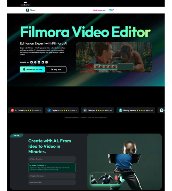 Filmora video editor 970*250 _ Wondershare