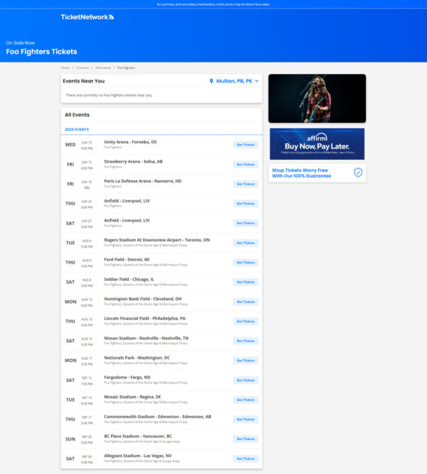 Foo Fighters Tickets _ Ticket Network