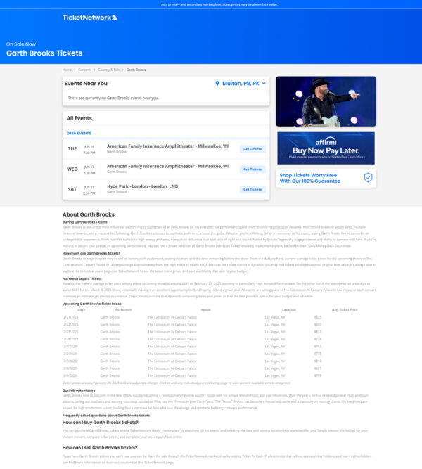 Garth Brooks Tickets