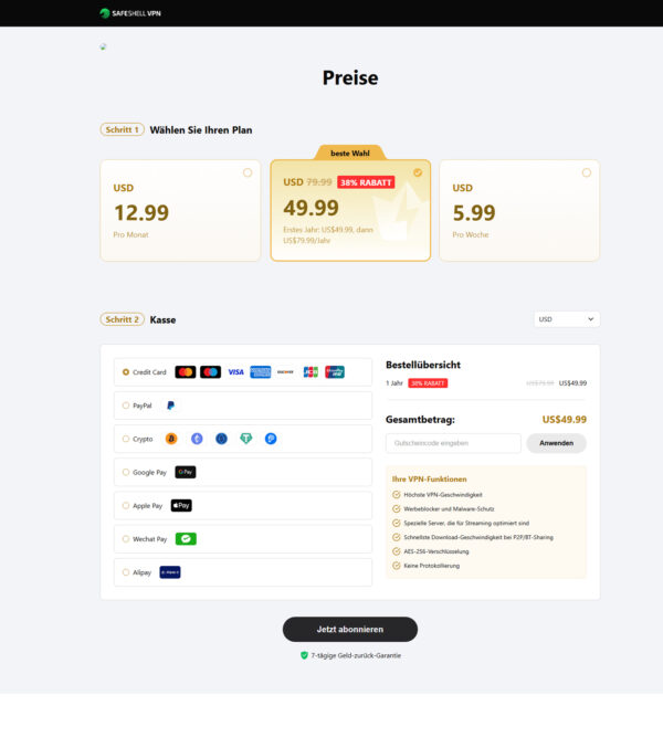 German page for discount _ Safe Shell VPN
