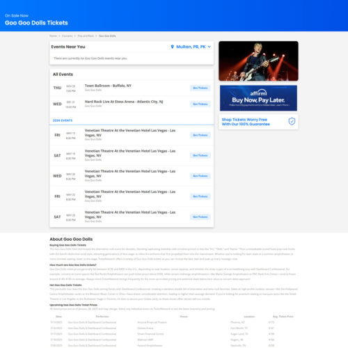 Goo Goo Dolls tickets _ TicketNetwork Goo Goo Dolls tickets _ TicketNetwork