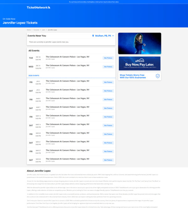 Jennifer Lopez Tickets _ TicketNetwork