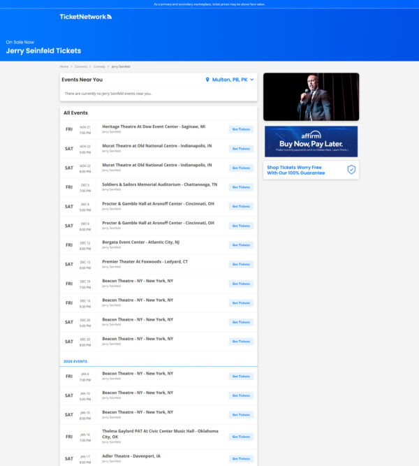 Jerry Seinfeld tickets _ TicketNetwork