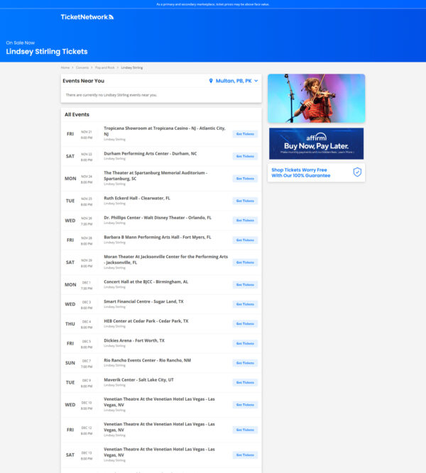 Lindsey Stirling Tickets _ Ticket Network