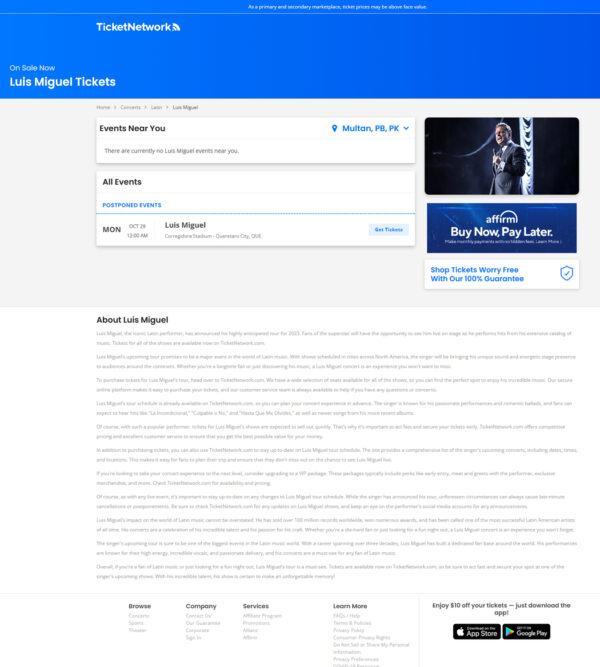 Luis Miguel tickets _ TicketNetwork