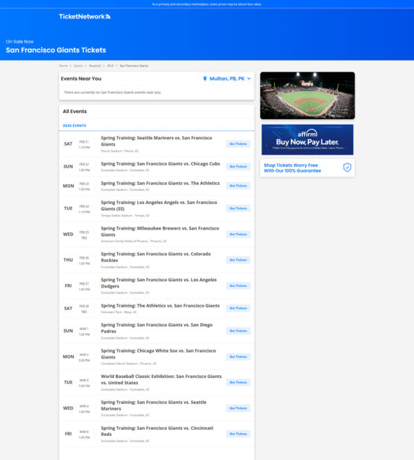 MLB Sanfrancisco Giants _ TicketNetwork