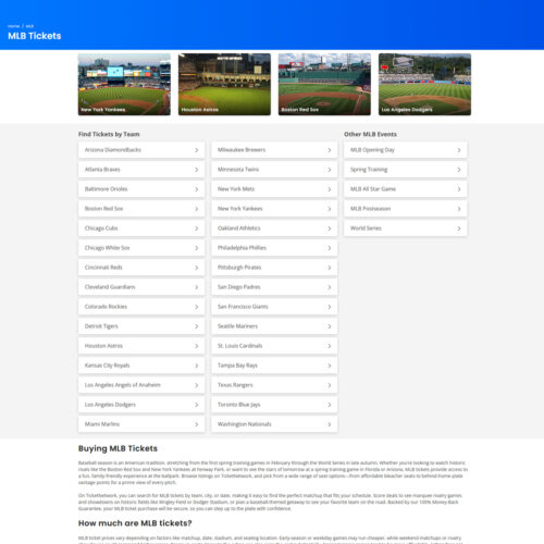 MLB Tickets _ Ticket Network MLB Tickets _ Ticket Network