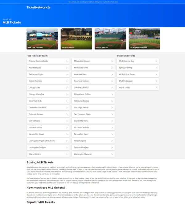 MLB Tickets _ Ticket Network MLB Tickets _ Ticket Network