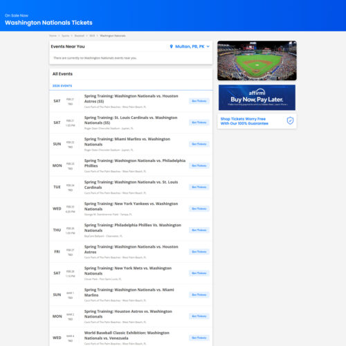 MLB Washington Nationals Tickets _ Ticket Network MLB Washington Nationals Tickets _ Ticket Network