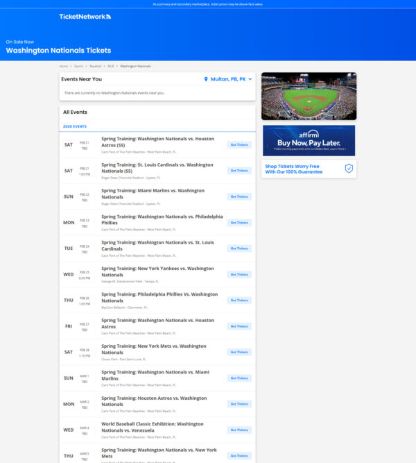 MLB Washington Nationals Tickets _ Ticket Network